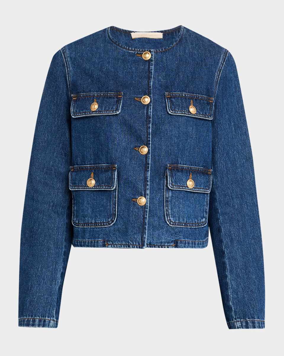 Button-Down Cotton Denim Jacket